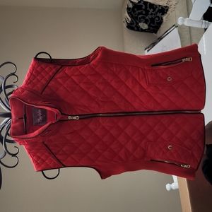 Red quilted vest
